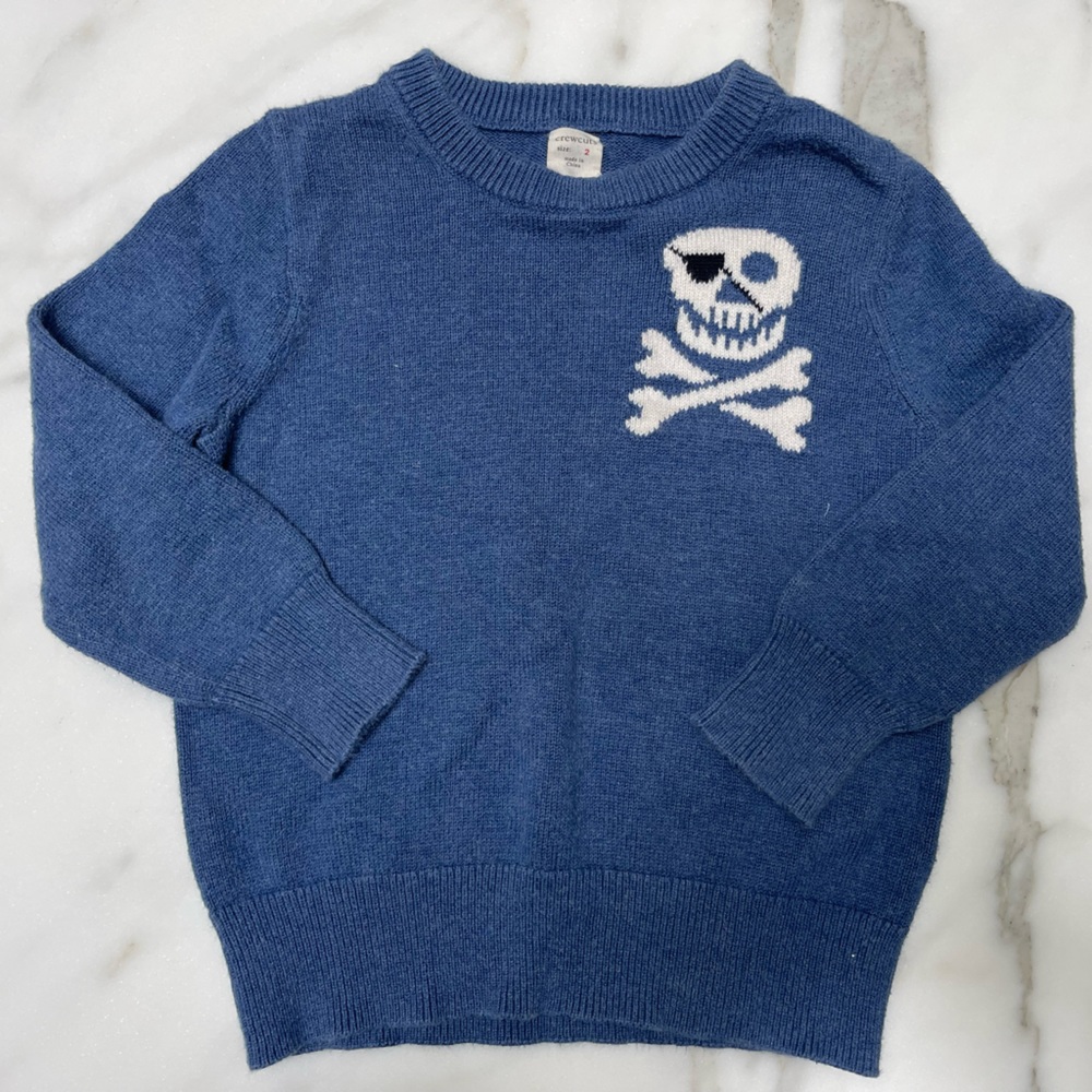 J. Crew / Crewcuts Boys' skull-and-crossbones crewneck sweater